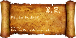 Milla Rudolf névjegykártya
